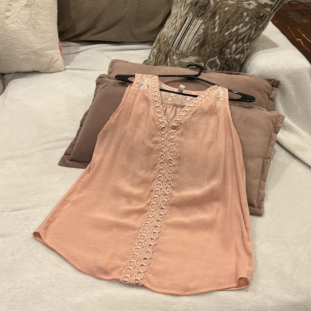 PerSeption Concept Pink Relaxed Embellished Tank Top